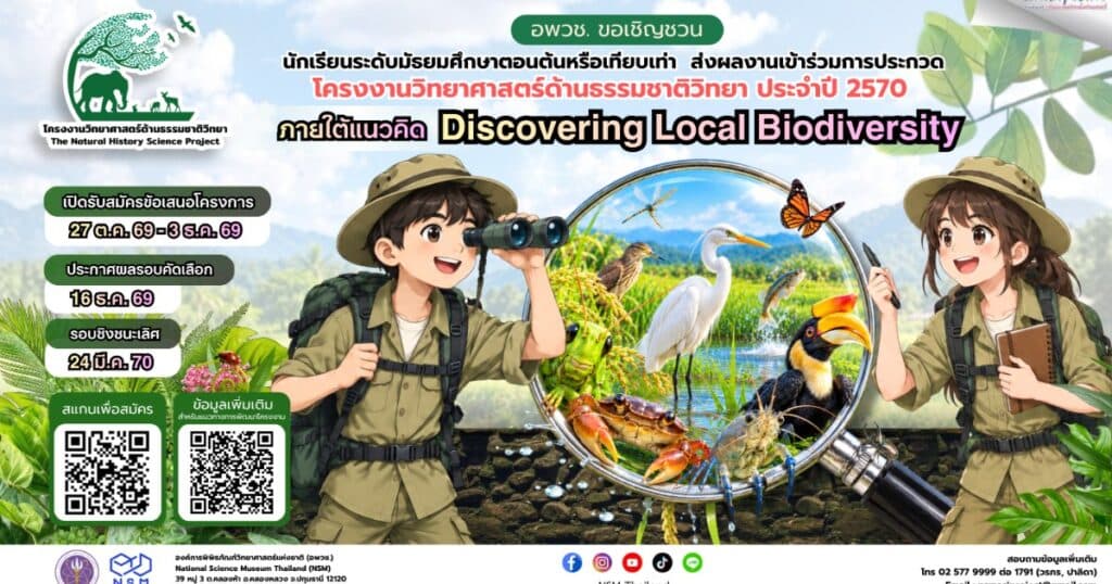 การประกวดโครงงานวิทยาศาสตร์ด้านธรรมชาติวิทยา ประจำปี 2570